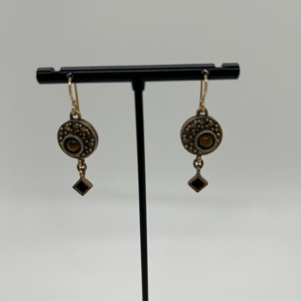 Patricia Locke Dangle Earrings With Antique Brass-Tone Finish Pierced - Picture 16 of 16